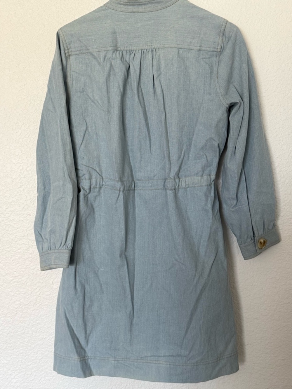 Tuckernuck Crosby Chambray Dress Button Front Tie Waist Pockets Light Blue - Picture 6 of 15